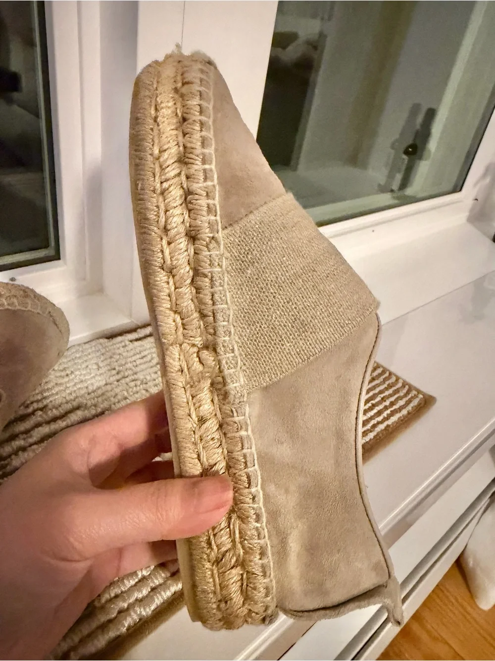 rag & bone Nina‎ Suede Espadrilles Womens Size 36 Beige Slip On Flats Shoes